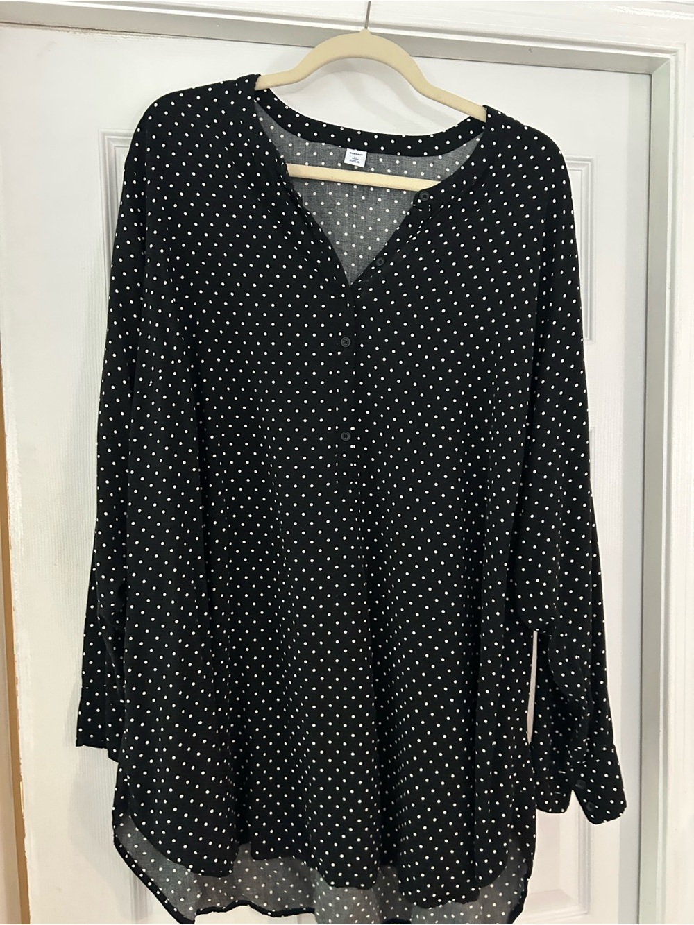 Old Navy Black Tunic with White Polka Dots